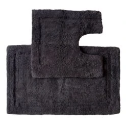 2-Piece Black Inset Bath Mat Set