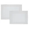 2-Piece Mikkah White Ribbed Border Bath Mat Set