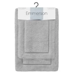 2-Piece Shoreline Silver Plush Bath Mat Set, 17x24/21x32