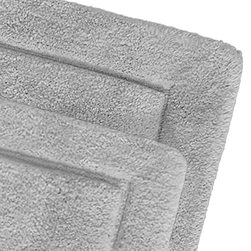 2-Piece Shoreline Silver Plush Bath Mat Set, 17x24/21x32 - Image 2