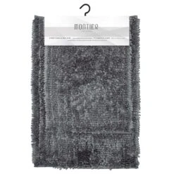 2-Piece Vanessa Light Grey Chenille Bath Mat Set, 17x24/21x32