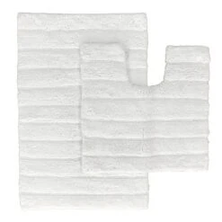 2-Piece White Bath Mat Set, 20x32