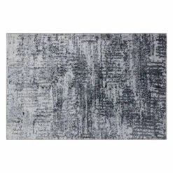 Abstract Grey Microfiber Knitted Accent Rug, 2x3