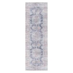 Amelie Blue Washable Runner, 2x8