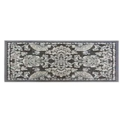 Arrington Floral Damask Grey High-Low Accent Rug, 2x5