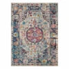(B518) Luna Medallion Multicolor Fringe Area Rug, 5x7