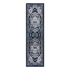 (B542) Caprice Vintage Navy Blue Runner, 2x6
