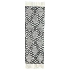 (B709) Found & Fable Goa Black Diamond Design Runner, 2x6