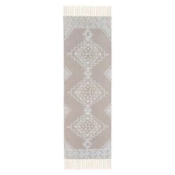 (B710) Found & Fable Goa Tan Medallion Runner, 2x6