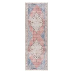 (B783) Found & Fable Amelie Multi Medallion Washable Runner, 2x7