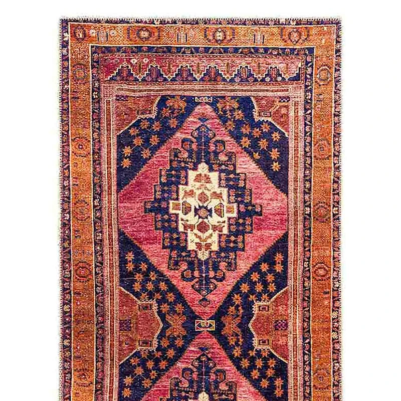 (B794) Amelie Multicolor Medallion Washable Runner, 2x7 - Image 3