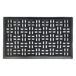Black Parquet Bad Weather Doormat, 23x35