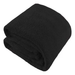 Black Sherpa Throw Blanket, Full/Queen