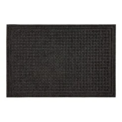 Black Waffle Impressions Doormat, 24x36