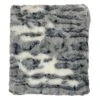 Black & White Animal Print Faux Fur Throw Blanket With Velboa Reverse, 50x60