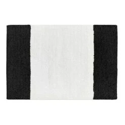 Black & White Color Block Bath Mat, 20x30
