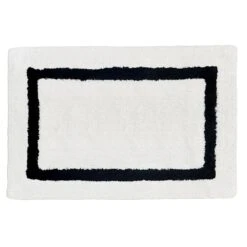 Black & White Hotel Frame Bath Mat, 20x30
