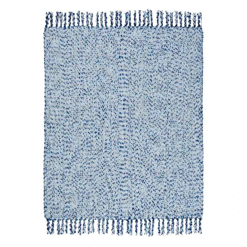 Blue Woven Dots Throw 50X60