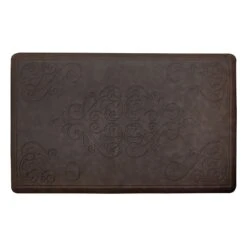Brown Medallion Embossed G-Step Kitchen Mat, 20x60