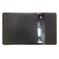 Brown Quatrefoil Embossed G-Step Kitchen Mat, 20x60