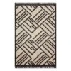 (C161) Tracey Boyd Elizabeth Grey & Beige Fringe Area Rug, 5x8