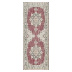 Cameron Maroon & Ivory Runner Rug, 22x59
