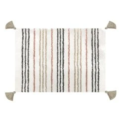 Canyon Multicolor Striped Tassel Bath Mat, 20x30