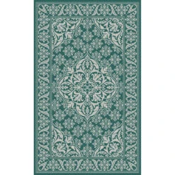 (D373) Traditional Medallion & Border Design Runner, 2x7