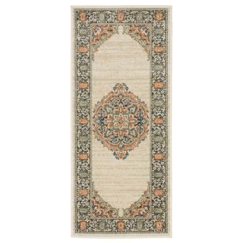 (D477) Frisco Natural Abstract Runner, 2x5