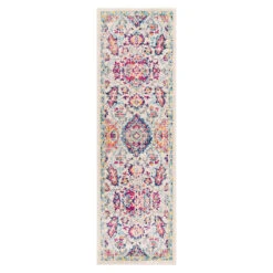 (D488) Floransa Multicolor Medallion Runner, 2x7