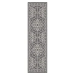(D503) Empress Grey Medallion Design Runner, 2x6