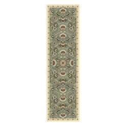 (D504) Empress Teal Jacobean Runner, 2x7