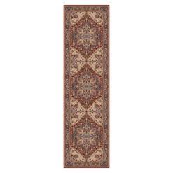 (D531) Empress Red Medallion Design Runner, 2x7