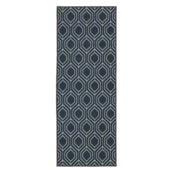 (D541) Jubilee White & Navy Runner, 2x5