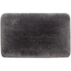 Dark Grey Pearl Plush Memory Foam Bath Mat, 21x34