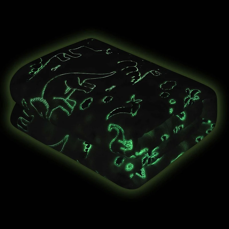 Dinosaur Glow In The Dark Throw Blanket, 50x60 - Image 2