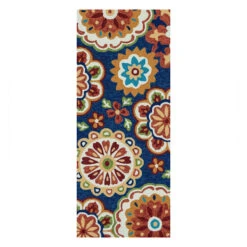 (E138) Santa Monica Multicolored Medallion Indoor & Outdoor Runner, 2x5