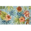 (E227) Santa Monica Trellis Aqua Floral Indoor & Outdoor Accent Rug, 2x4