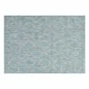 (E306) Aqua Geometric Wave Indoor & Outdoor Accent Rug, 2x4