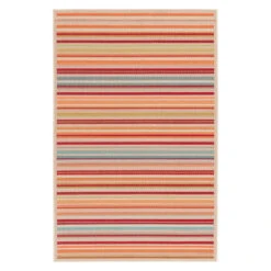 (E309) Scope Multicolor Striped Woven Indoor & Outdoor Accent Rug, 3x5