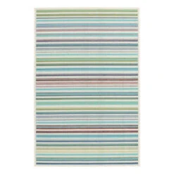 (E441) Scope Aqua Green Striped Accent Rug, 2x4