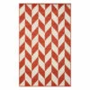 (E469) Ember Orange Herringbone Accent Rug, 3x5