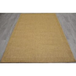 (E54) Light Brown Border Sisal Indoor & Outdoor Area Rug, 2x4
