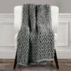Ella Grey Chunky Woven Throw Blanket, 50x60