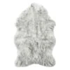 Finley Ivory & Grey Faux Fur Accent Rug, 2x3