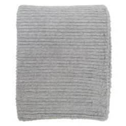 Found & Fable Grey Faux Fur Throw Blanket, 50x60