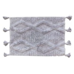 Found & Fable Grey Moroccan Flatweave Bath Mat