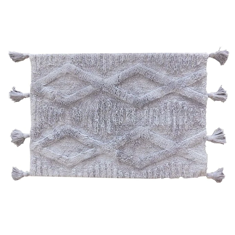 Found & Fable Grey Moroccan Flatweave Bath Mat