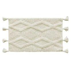 Found & Fable White Moroccan Flatweave Bath Mat