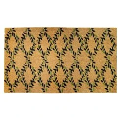 Green Leaves Coir Doormat 22x47